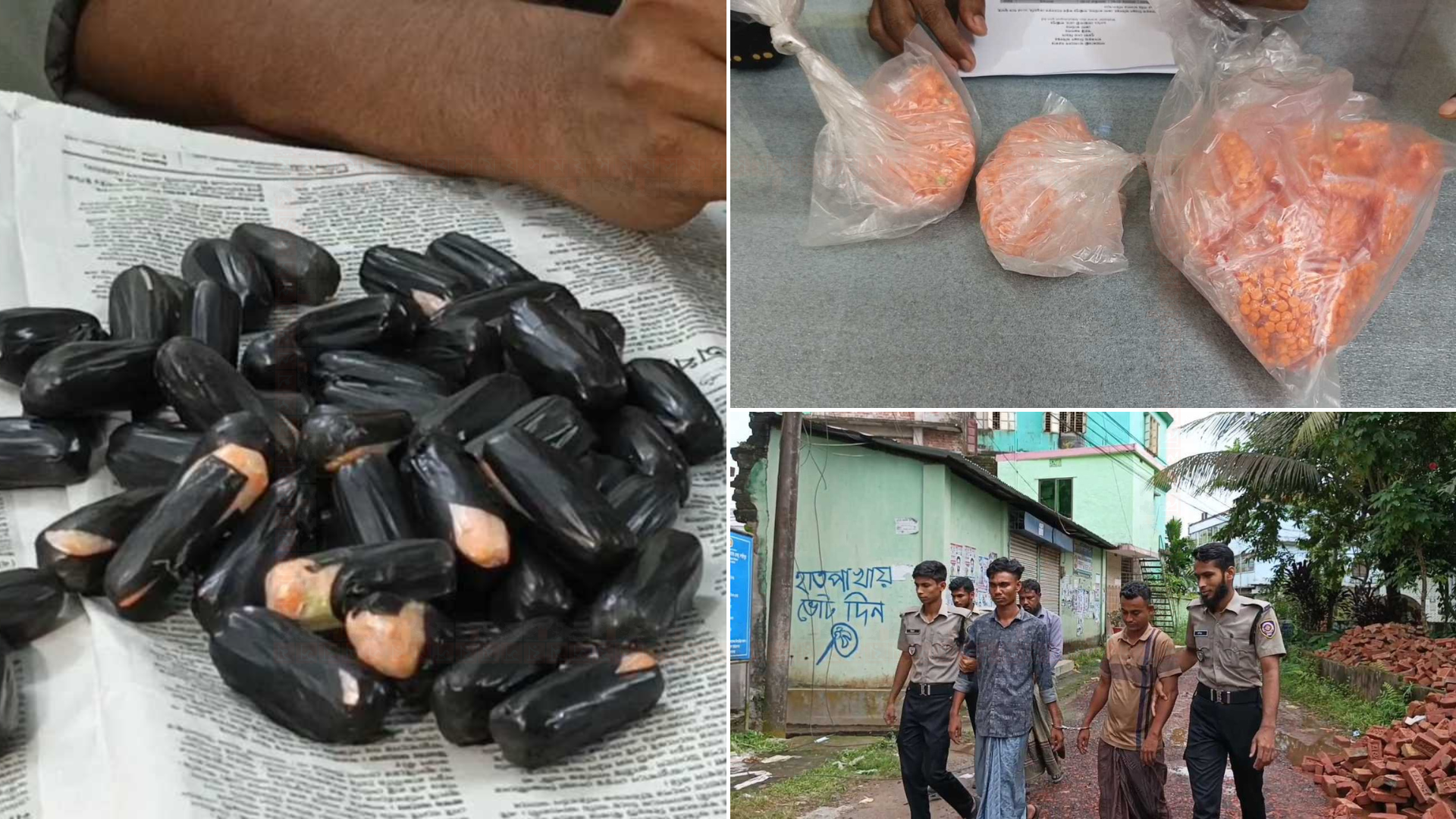 লক্ষ্মীপুরে সাড়ে ৫ হাজার ইয়াবাসহ তিন মাদক ব্যবসায়ী আটক